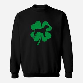Irish Shamrock Leaf Labrador Retriever Dog St Patricks Day Sweatshirt - Monsterry
