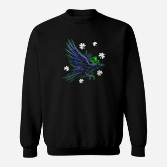 Irish Shamrock Leprechaun Raven Bird St Patrick's Day Sweatshirt - Monsterry AU