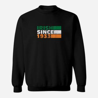 Irish Since 1933 Birthday 88Th Ireland Flag Vintage Sweatshirt - Monsterry