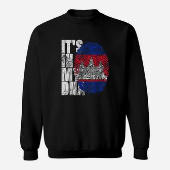 It In My Dna Cambodian Gifts Khmer Kampuchea Cambodia Flag Sweatshirt | Crazezy CA