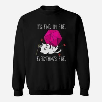 It Is Fine I Am Fine Everythings Fine Cat Sweatshirt | Crazezy