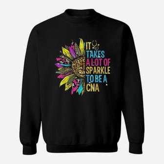 It Takes A Lot Of Sparkle To Be A Cna Sunflower Hippie Sweatshirt - Thegiftio