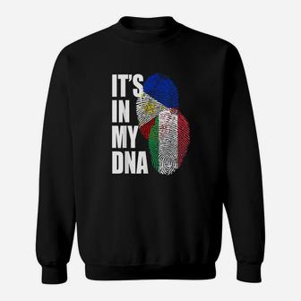 Italian And Filipino Dna Mix Flag Heritage Sweatshirt | Crazezy