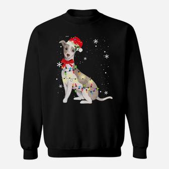 Italian Greyhound Dog Christmas Light Xmas Mom Dad Gifts Sweatshirt | Crazezy