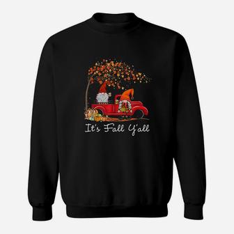 Its Fall Yall Cute Gnomes Pumpkin Autumn Tree Fall Leaves Sweatshirt | Crazezy