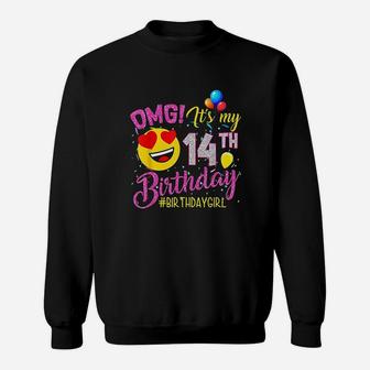 Its My 14Th Birthday Girl 14 Years Old Birthday Sweatshirt | Crazezy DE