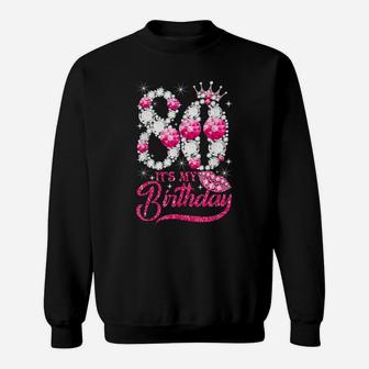 It's My 80Th Birthday Queen 80 Years Old Shoes Crown Diamond Sweatshirt | Crazezy