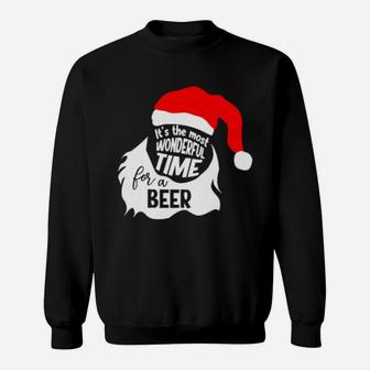 It's The Most Wonderful Time For A Beer Santa Sweatshirt - Monsterry