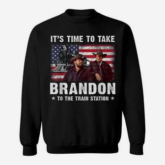 Its Time To Take Brandon To The Train Station Retro Vintage Sweatshirt | Crazezy