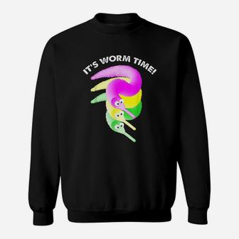 Its Worm Time Magic Fuzzy Worms Toy On A String Sweatshirt | Crazezy