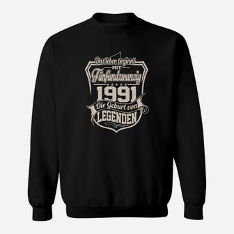 Jahrgang 1991 Legendäres Sweatshirt, Personalisiert Schwarz - Seseable