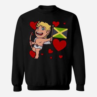 Jamaican Cupid Valentines Day Jamaica Themed Gift Sweatshirt - Seseable
