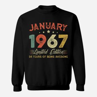 January 1967 54 Years Old Retro 54Th Birthday Gift Sweatshirt | Crazezy