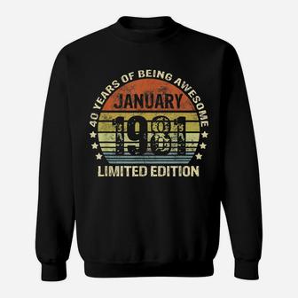 January 1981 40Th Birthday Gift 40 Years Of Being Awesome Sweatshirt | Crazezy