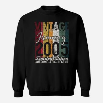 January 2005 16Th Birthday Gift 16 Years Old Vintage Retro Sweatshirt | Crazezy DE