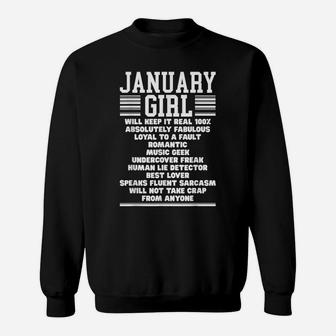 January Girl Facts Gift Funny Birthday Gifts Queen Girls Sweatshirt | Crazezy UK