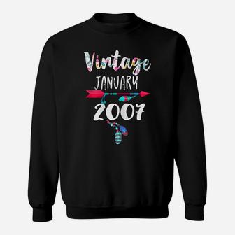 January Girls 2007 Birthday Gift 14 Years Vintage Since 2007 Sweatshirt | Crazezy CA