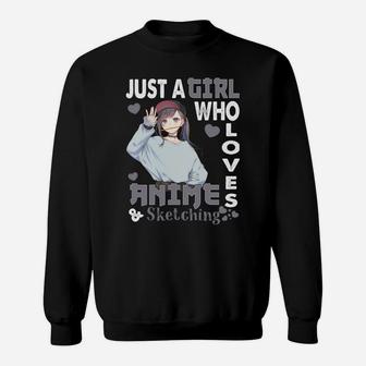 Japanese Anime Drawing Gifts Just A Girl Who Loves Sketching Sweatshirt | Crazezy