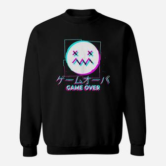 Japanese Glitch Sad Girl Boy Game Over Aesthetic Sweatshirt | Crazezy CA