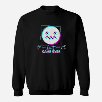 Japanese Glitch Sad Girl Boy Game Over Aesthetic Sweatshirt | Crazezy UK