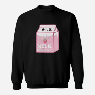 Japanese Strawberry Milk Kawaii Aesthetic Pastel Clothing Sweatshirt | Crazezy DE