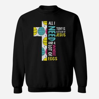 Jesus Easter Funny Egg Hunting Cross Religious Christian Sweatshirt | Crazezy CA