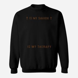 Jesus Is My Savior Wrestling Is My Therapy Sweatshirt - Monsterry