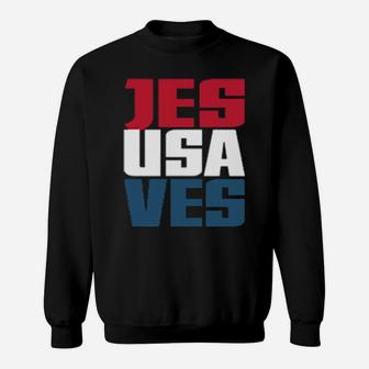 Jesus Saves Usa Sweatshirt - Monsterry