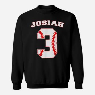 Josiah Baseball Name Three Years 3Rd Birthday Number Boys Sweatshirt | Crazezy UK