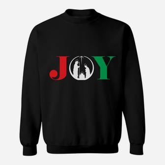 Joy Christmas Holiday Gift Nativity Jesus Ornament Xmas Star Sweatshirt Sweatshirt | Crazezy