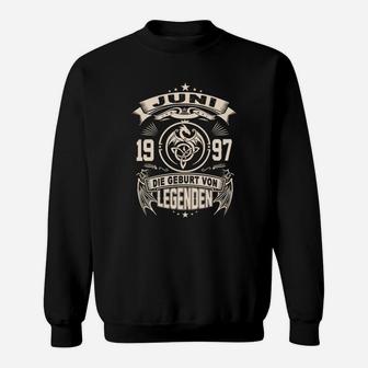 Juni 1997 Legendäres Geburtsjahr Sweatshirt, Personalisiertes Retro Design - Seseable