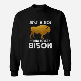 Just A Boy Who Loves Bison Sweatshirt | Crazezy