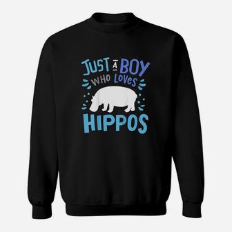 Just A Boy Who Loves Hippos Sweatshirt | Crazezy