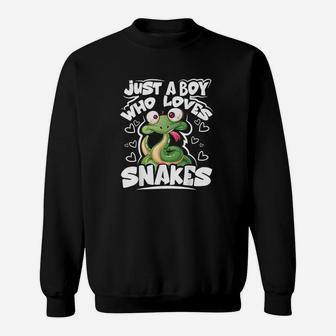 Just A Boy Who Loves Snakes Snake Lover Gift Sweatshirt | Crazezy DE