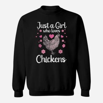 Just A Girl Who Love Chicken Funny Women Mom Chicken Lover Sweatshirt | Crazezy DE