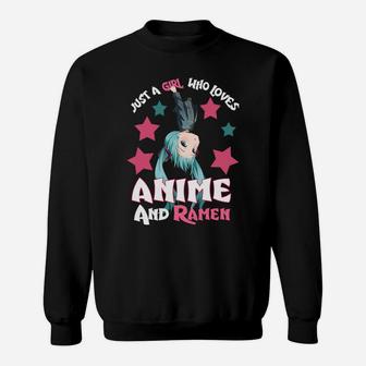 Just A Girl Who Loves Anime And Ramen Bowl Japanese Noodles Sweatshirt | Crazezy