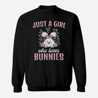 Just A Girl Who Loves Bunnies Easter Day Chocolate Egg Bunny Sweatshirt | Crazezy DE