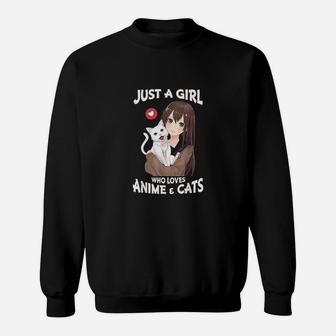 Just A Girl Who Loves Cats Cute Gifts For Teen Girls Sweatshirt - Thegiftio UK