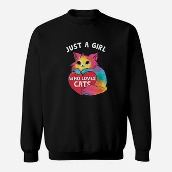 Just A Girl Who Loves Cats Sweatshirt - Thegiftio UK