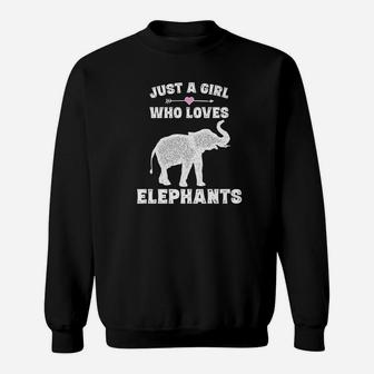 Just A Girl Who Loves Elephants Elephant Gift Girls 2 Sweatshirt - Thegiftio UK