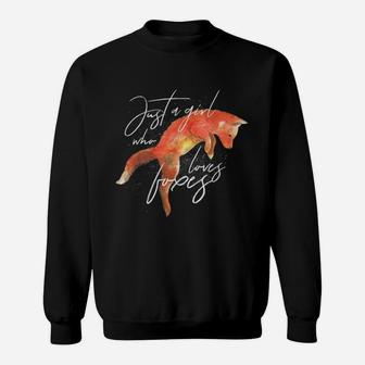 Just A Girl Who Loves Foxes Art Fox Sweatshirt - Thegiftio UK