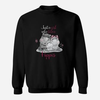 Just A Girl Who Loves Hippo Sweatshirt | Crazezy AU
