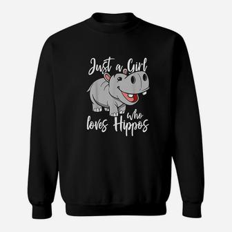 Just A Girl Who Loves Hippos Cute Baby Hippo Sweatshirt | Crazezy AU