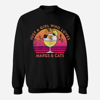 Just A Girl Who Loves Margs And Cats Margarita Cat Meme Sweatshirt | Crazezy