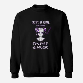 Just A Girl Who Loves Music Fun Gift For Teen Girls Sweatshirt | Crazezy DE