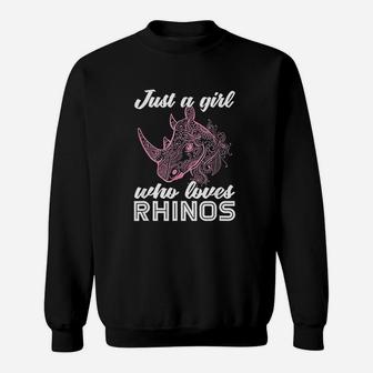 Just A Girl Who Loves Rhino Sweatshirt | Crazezy AU