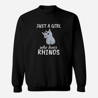 Just A Girl Who Loves Rhinos Clothes Outfit Gift Rhino Sweatshirt | Crazezy AU