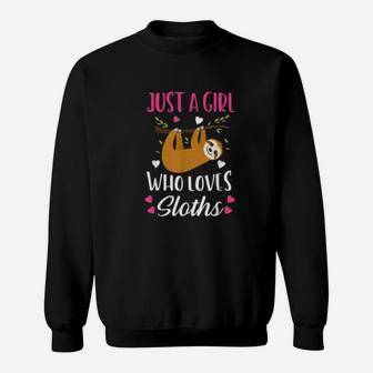 Just A Girl Who Loves Sloths Gift Sloth Sweatshirt - Thegiftio UK