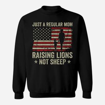 Just A Regular Mom Raising Lions - Patriotic Mama Parenting Sweatshirt | Crazezy UK