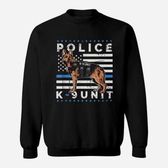 K9 Police Officer American Flag Thin Blue Line Sweatshirt | Crazezy CA